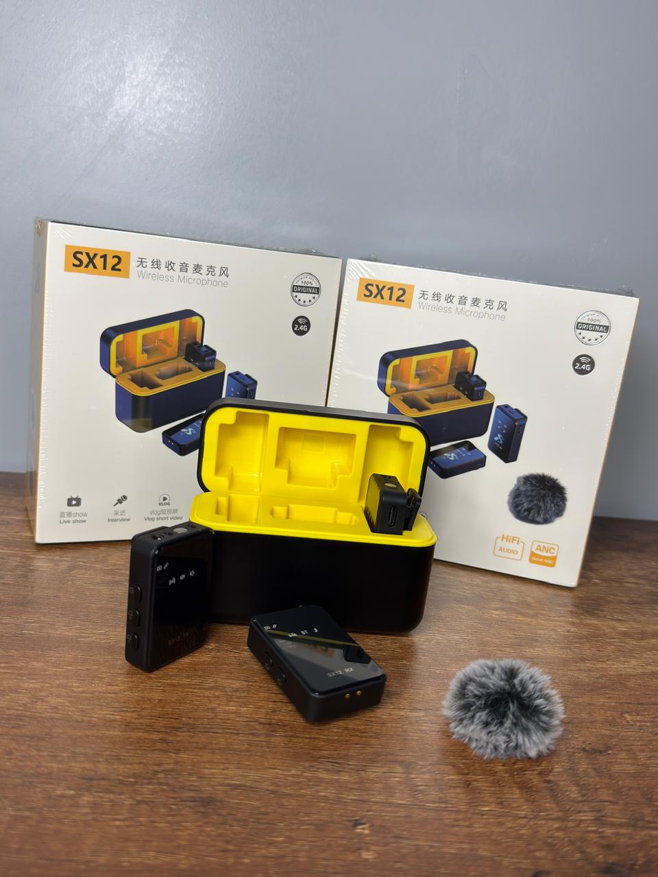 MICRÓFONO INALÁMBRICO TIPO C SX12 CON 2 TRANSMISORES